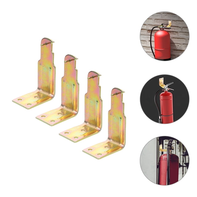 FESTFENDS Support Mural pour Extincteur 4 Pcs Support en Alliage de Zinc Doré Installation Facile Conception Gain de Place
