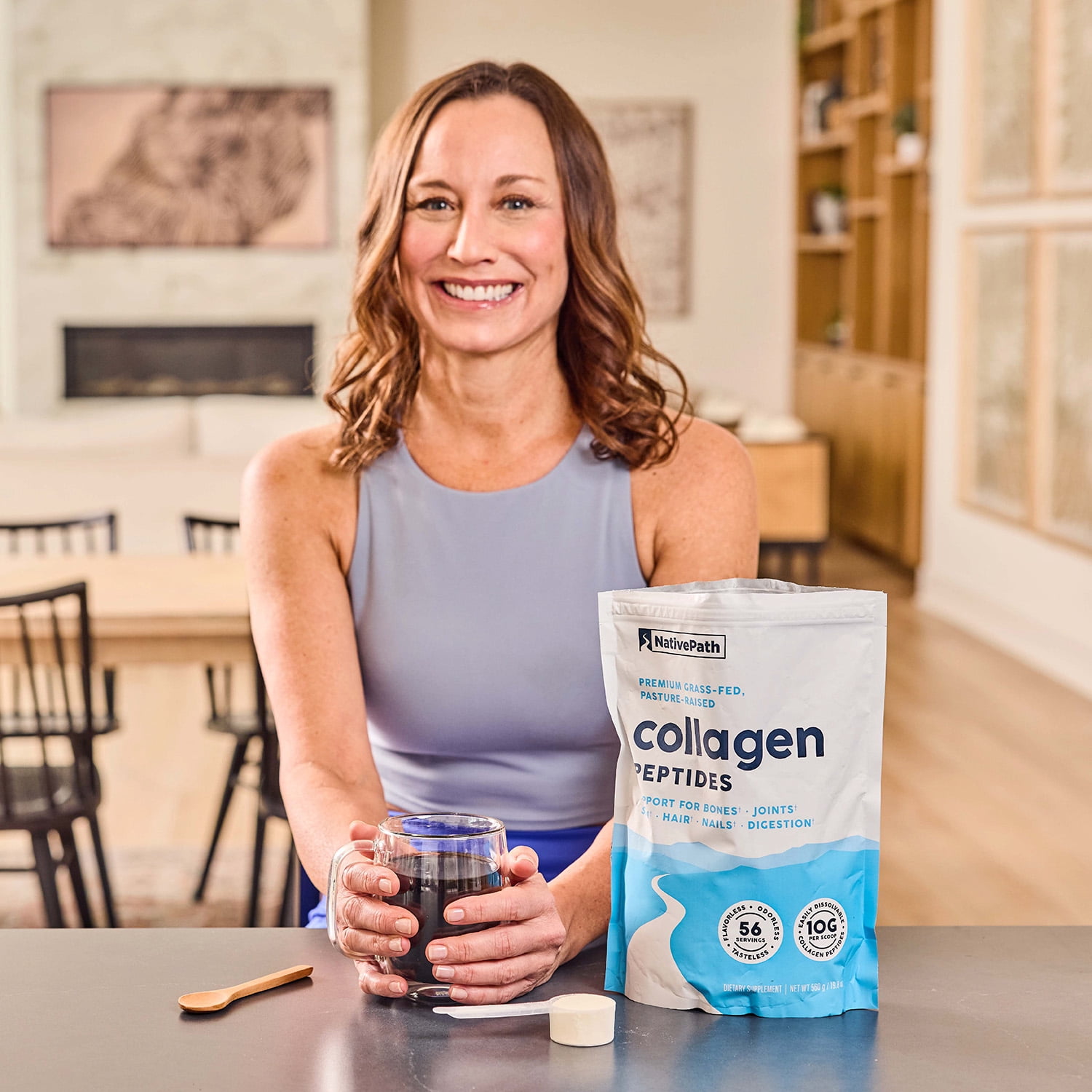 NativePath Collagen Peptides Protein Powder, Grass-Fed Type 1 and 3, Unflavored, 56 Servings
