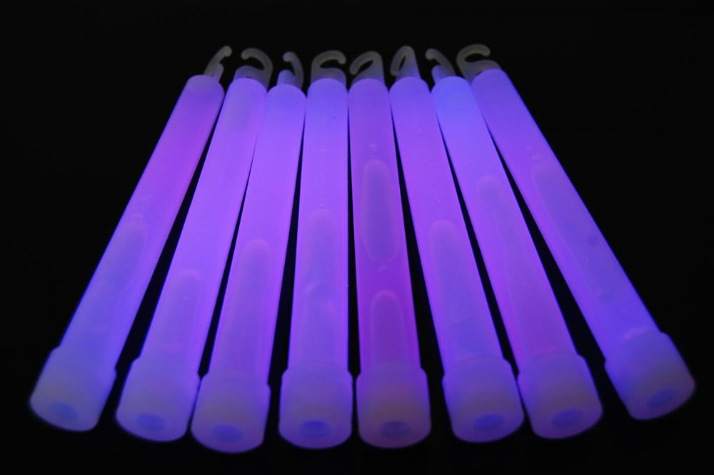 DirectGlow 12 Ct Purple Jumbo 6 Inch Safety Glow Sticks Bright Neon