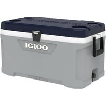 Igloo 70 Quart MaxCold Cooler ThermeCool Insulation with Swing-Up Handles, Gray and Black