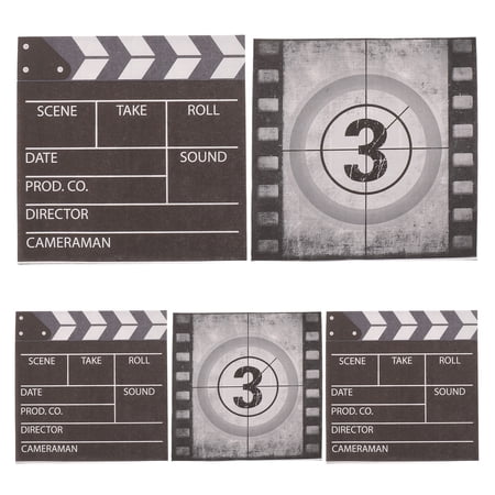 Milisten Black Director Board Napkins Movie Themed Party Supplies for Home Use