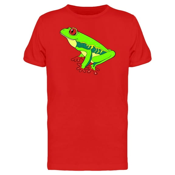 Green Red-Eyed Tree Frog Cartoon Tee Men's -Image by Shutterstock