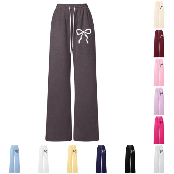 Vrotazzy Girls Bow Knot Jogger Pants for Girls Lightweight Loose Fit Casual Everyday Wear with Versatile Athletic Sweatpants for School and Outdoors