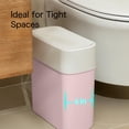 thumbnail image 3 of Bote de basura ABEETE Bathroom de 12 litros con tapa de plástico rosa, 3.2 galones, 3 of 9