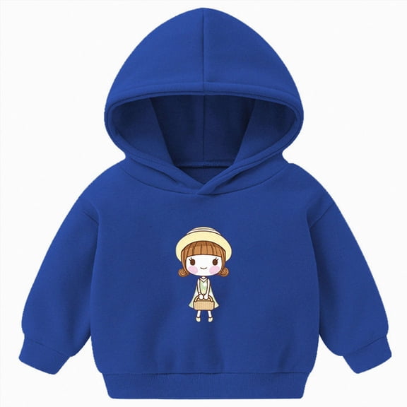 KPOPLK Boys Fashion Hoodies 1T 2T 3T 4T Kids Long Sleeve Graphic Print Hooded Sweatshirts Top Blue Size 2-3 Years