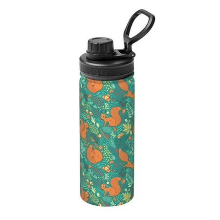 

Hirioo Fall Forest Squirrel for 18oz Sports Insulated Kettle for Gym Hiking Camping Running Mountain Bike Outdoor Sports