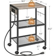 thumbnail image 5 of HOOBRO 3-Tier Printer Electronic Stand with 2 USB Power Outlets & Hooks for Office, Gray, 5 of 9