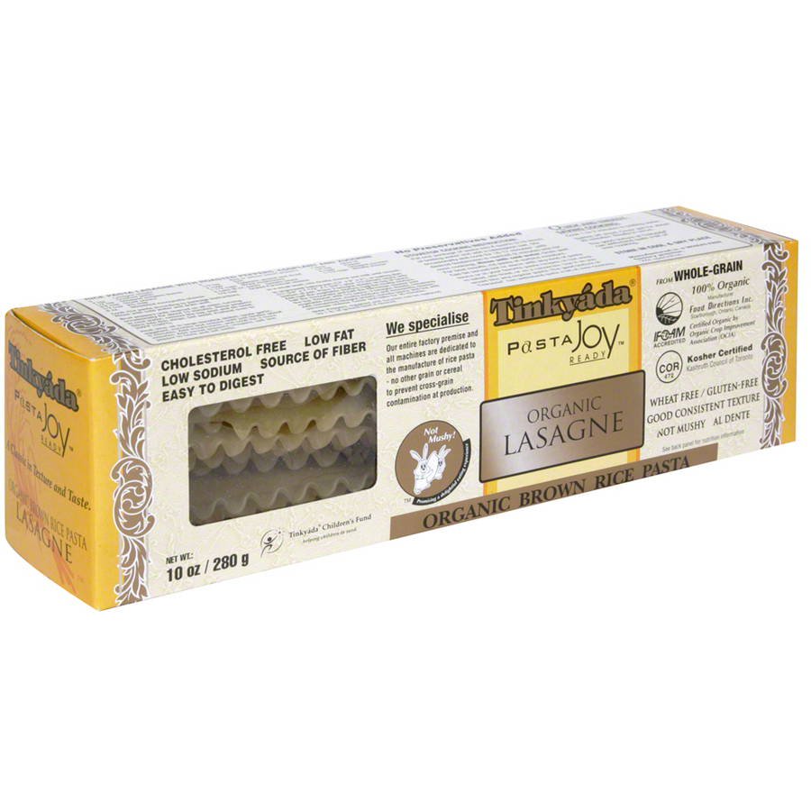 Tinkyada Pasta Joy Ready Organic Brown Rice Lasagna Pasta, 10 oz, (Pack
