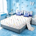 thumbnail image 4 of Homewish Blue Bow King Bedding for Girls, Glitter Ice Cream Drip King Bed in a Bag, Polka Dots Reversible, 7-Piece, 4 of 7