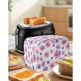 thumbnail image 4 of Purple Pink Spring Floral Small Toaster Cover 2 Slice, Kitchen Appliance Covers, Summer Botanical Flower Toaster Oven Cover with Loop, Bread Machine Cover Polyester Dust Cover Protection, 4 of 4