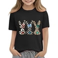 thumbnail image 6 of CYRBOKO Kids Easter T-shirts, Short Sleeve Casual Cotton Holiday Girls Summer Tops Black Size 13-14 T, 6 of 8