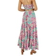 thumbnail image 5 of Hirigin Women's Summer Skirt Boho Elastic Waist Pleated A-Line Flowy Layered Long Beach Skirt with Pockets, 5 of 6