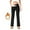 Black, variant on IWRICH Women's Flare Leg Lined Pants with Pockets Crossover High Waisted Bootcut Yoga Leggings Flare Workout Gym Leggings White XL