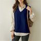 thumbnail image 3 of 2022 nueva moda suéteres de manga larga chaleco ropa de mujer chaleco tejido suelto primavera otoño suéter con cuello en V jerseys 227A, 3 of 5