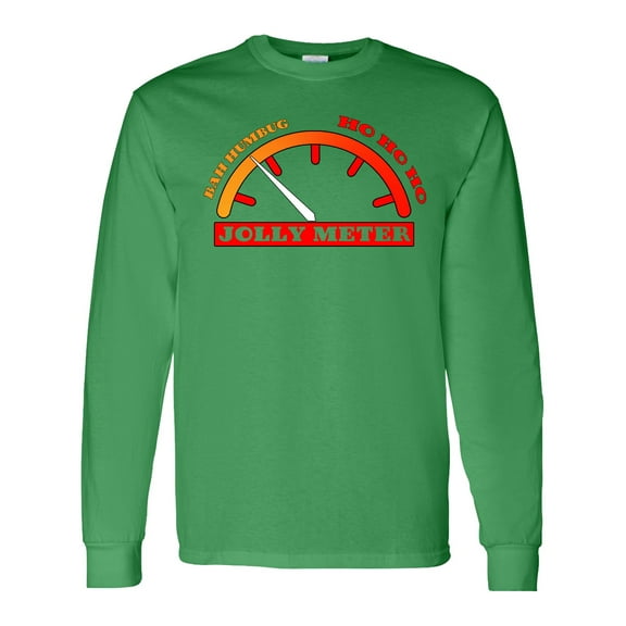 Inktastic Christmas Jolly Meter Bah Humbug Long Sleeve T-Shirt