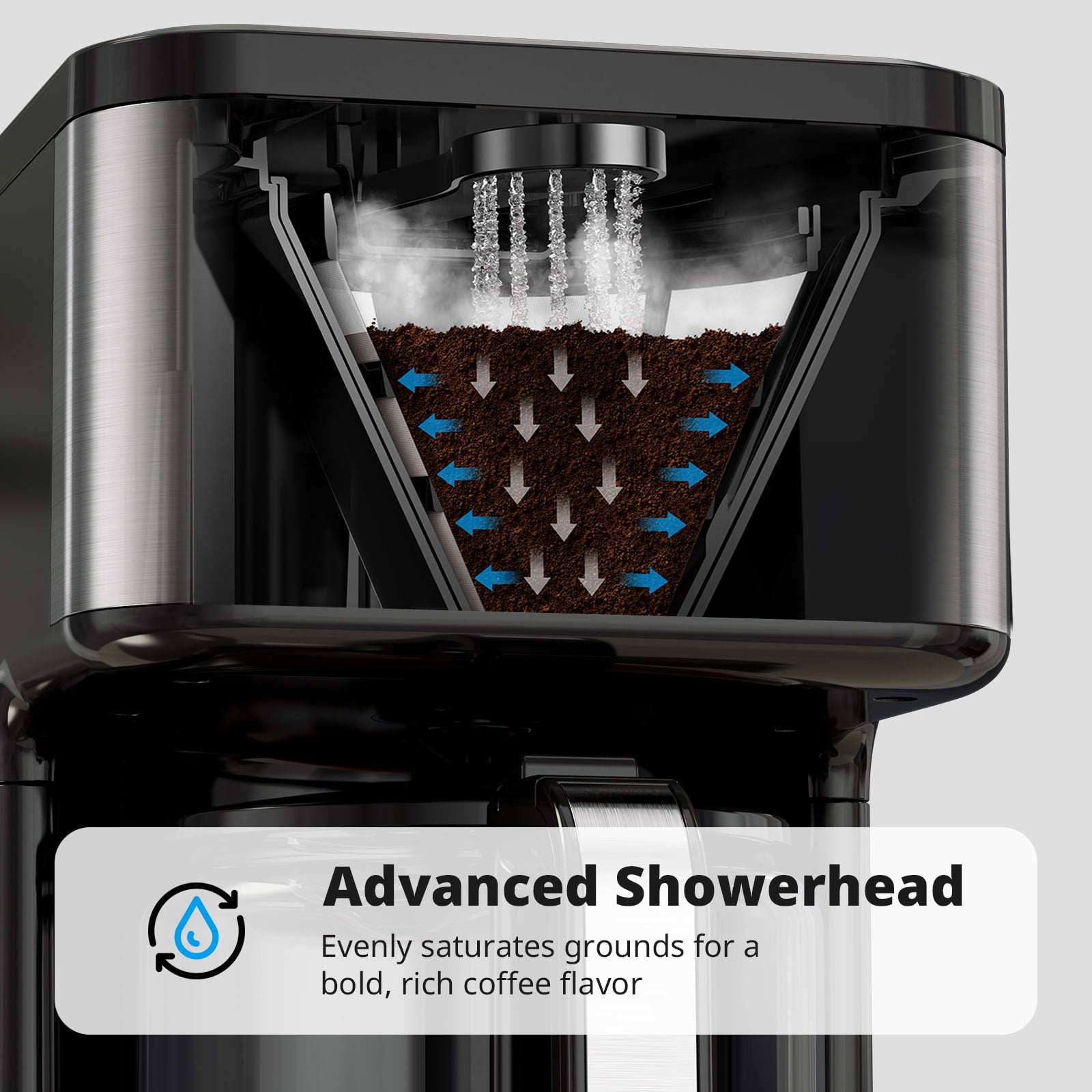 AIRMSEN 14-Cup Coffee Maker with Adjustable Brew Sizes, Programmable Coffee Machine with 71oz Glass Carafe, Drip Coffee Pot, 2-Hour Keep Warm, Auto-off