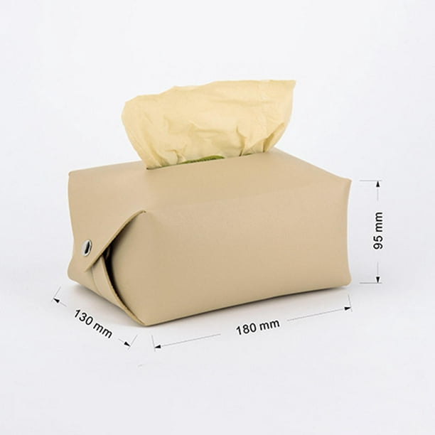 Couverture de boîte à mouchoirs rectangulaire en cuir PU - Porte
