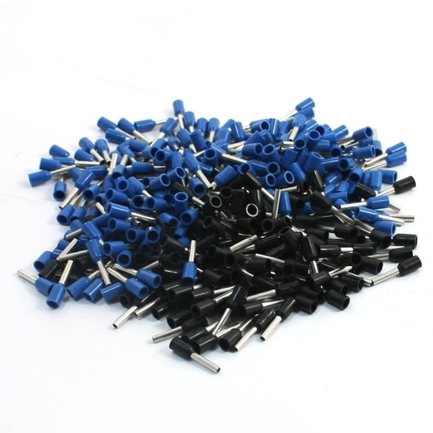 Conectores de cable E1008 de 18AWG con funda negra y azul, terminales de ferrule preaislados, 380 piezas
