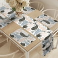 thumbnail image 2 of Ambesonne Whale Table Runner & Placemats, Aquatic Animal Silhouette, Placemat 4 pcs + Runner 14"x90", Slate Blue Peach Black, 2 of 2