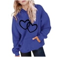 thumbnail image 2 of Sudadera con capucha para niños, con estampado degradado, mangas raglán, mangas largas, talla mediana a grande, informal, con capucha y bolsillos, blusa de poliéster para niños, 2 of 6