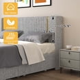 thumbnail image 4 of DWVO Upholstered King Bed Frame with Storage, Wingback Platform Bed with Wood Slats, No Box Spring Needed, Gray, 4 of 9