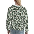 thumbnail image 7 of Daiia White Daisies and Bee Pattern Women's Fashion Hoodies & Sweatshirts with Kangaroo Pocket Hooded Sweatshirt with Eye-catching Drawstrings-Large, 7 of 7