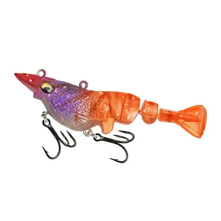4.5/12/21G Multi-Section Soft Shrimp Sinking Artificial Prawn With Hook Swimbait 4# 21G