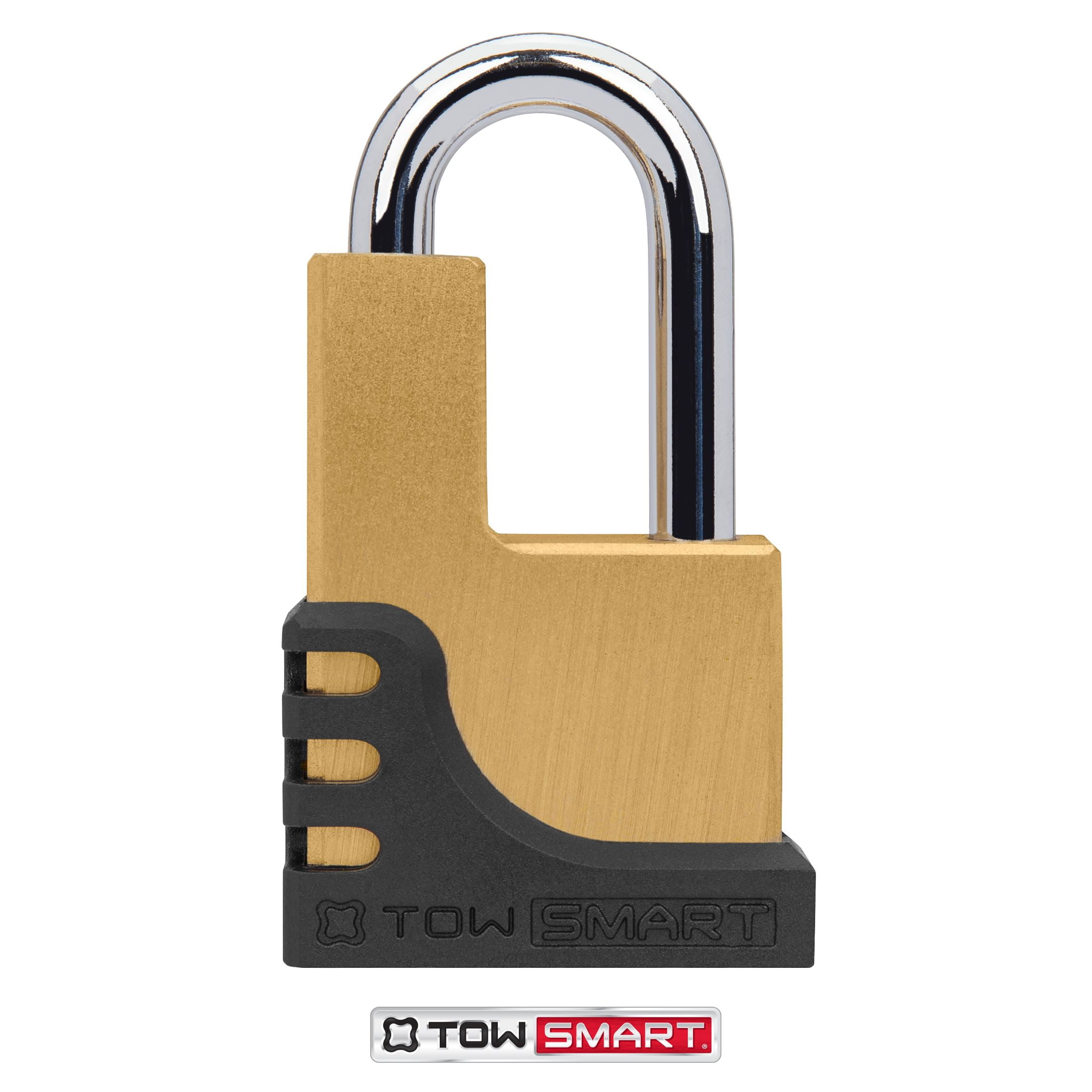 (2 pack) TowSmart Premium Coupler Lock with 2 Keys, Brass, 732