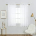 thumbnail image 2 of Anjee Semi Sheer Curtains Faux Linen Texture Rod Pocket White Curtain Lightweight Curtains for Bedroom, 52" × 84", 2 of 10