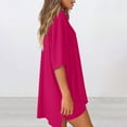 thumbnail image 4 of LOVZFMLL Two Piece Sets for Women Summer Casual Oversized Shirts Biker Shorts Lounge Sets Matching Clothing Going Out Hot Pink M, 4 of 9