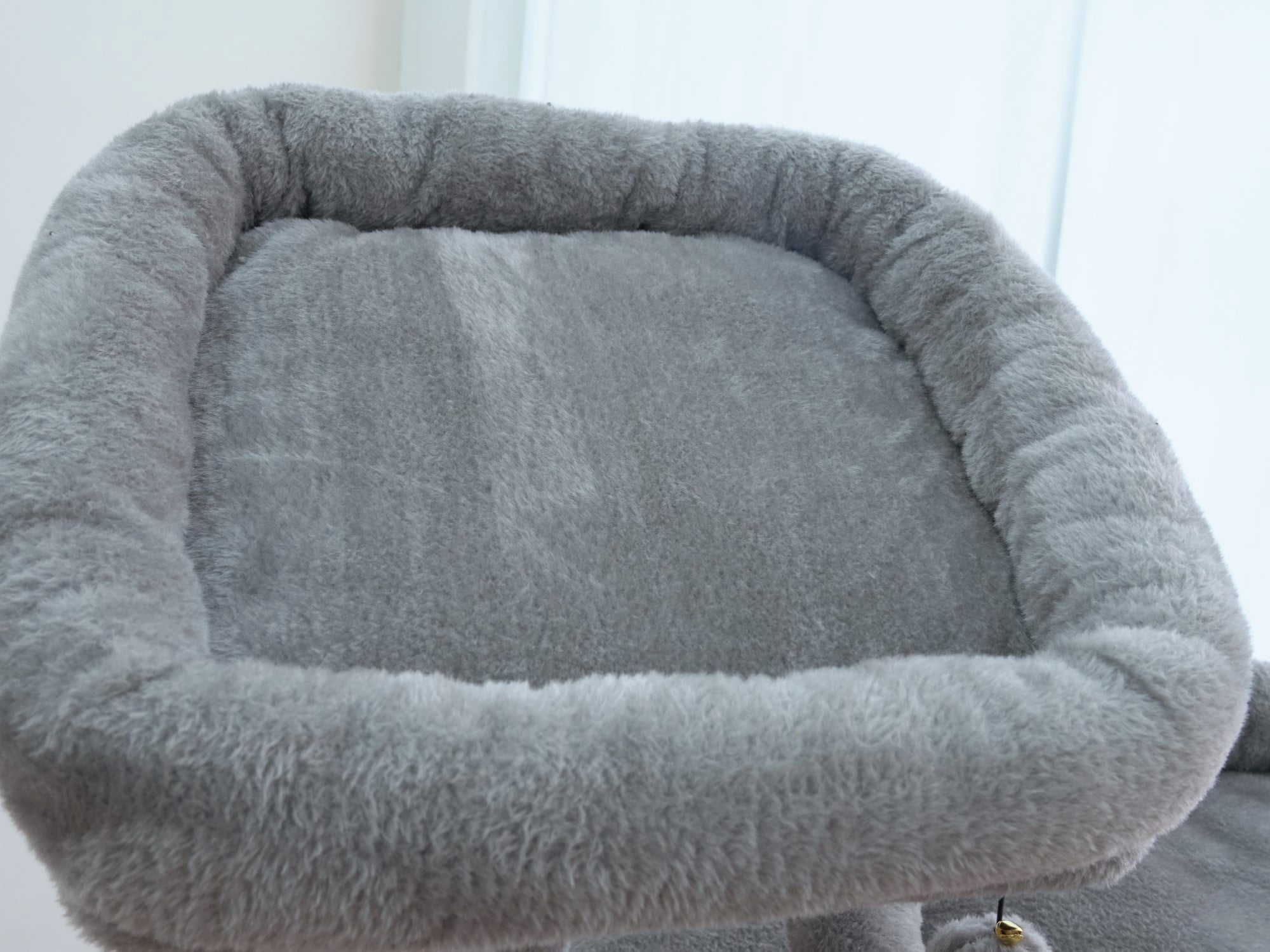 Vibrant Life Heavy Duty 8-Level 66" Cat Tree with Two Condos, Scratching Ramps, and Hammocks, Light Gray