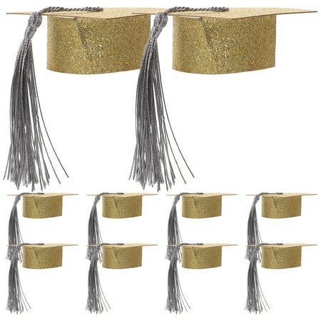 

10pcs Mini Graduation Hat Goblet Cover Graduation Hat Goblet Cover Hat Cup Caps