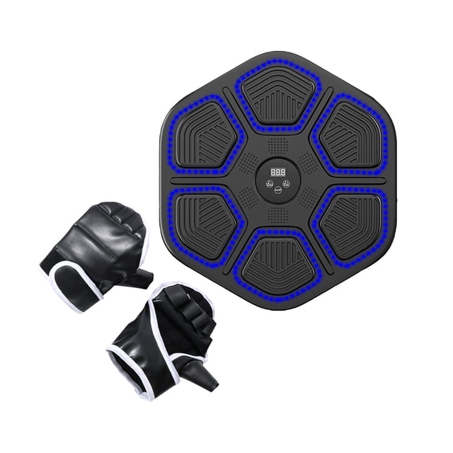 Almencla Boxing Machine Exercise Home Gym Reaction Training Pad Music Boxing Training Black Half Finger