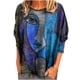 thumbnail image 1 of Camiseta holgada de manga larga con cuello redondo y estampado abstracto de cara informal a la moda para mujer Fridja  czfsfas362, 1 of 4