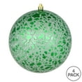 thumbnail image 3 of Vickerman 6" Green Crackle Ball Ornament, 4 per Bag, 3 of 3