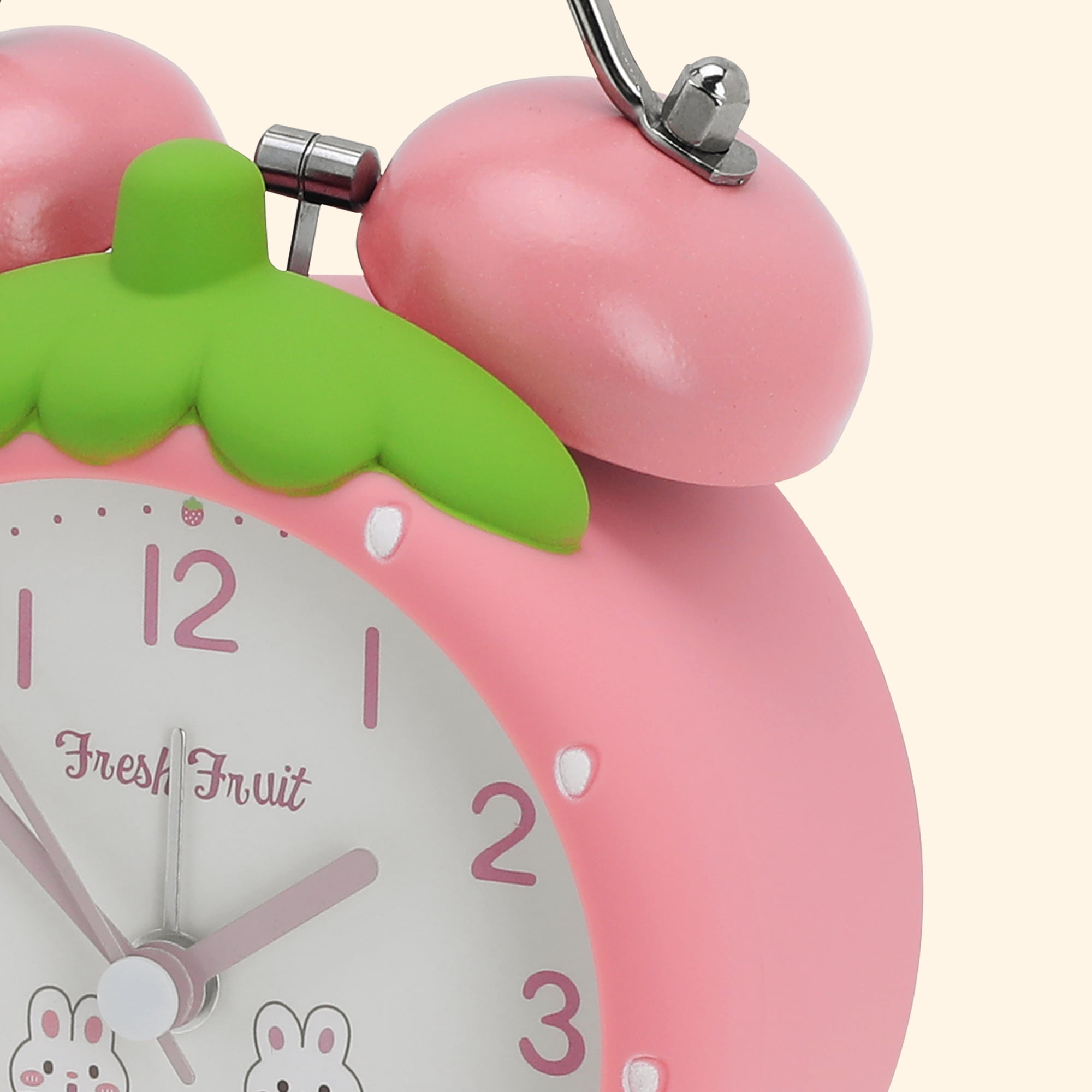 Unique Bargains Traditional Dual Bell Design Loud Alarm Light Pink 3.5"L x 2.4"W x 4.7"H