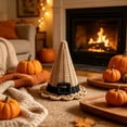 thumbnail image 4 of Halloween Decor Witch Hats Woven Rattan Plastic Tabletop Decor for Porch Entryway Mantel Brown, 4 of 5