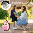 thumbnail image 3 of Costway 2PCS Kids Carry On Luggage Set 16'' Owl Rolling Suitcase with 12'' Backpack Travel Pink, 3 of 8