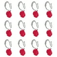thumbnail image 2 of Rose Shower Curtain Hooks,12 Pcs Double Glide Shower Curtain Rings Stainless Steel Rustproof Decorative Shower Hook Ring with Resin Rose Flower for Bathroom Shower Rods, 2 of 7