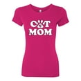 thumbnail image 2 of Wild Bobby, Best Paw Cat Mom, Pop Culture, Women Slim Fit Junior Tee, Raspberry, Large, 2 of 3