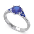 thumbnail image 2 of Diamond-Capitals 2.15 Carat Unique Round Cut Blue Sapphire Gemstone Bridal Ring for Women 14K White Gold Size 6, 2 of 7