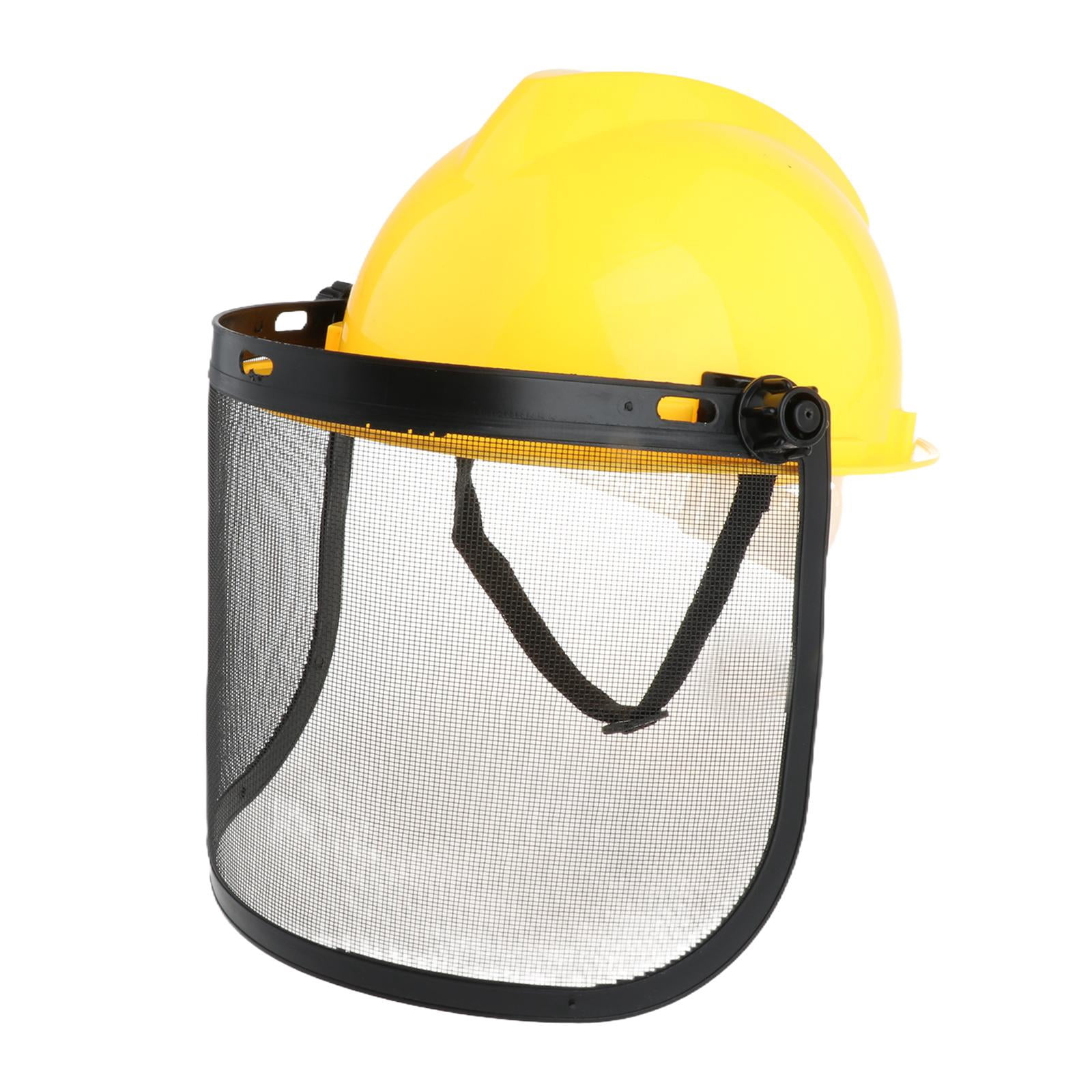 figatia Trimmer Hard Hat Face Shield Mesh Protective Visor Yellow for Landscaping Generic Lightweight Full Face Protection Face Guard