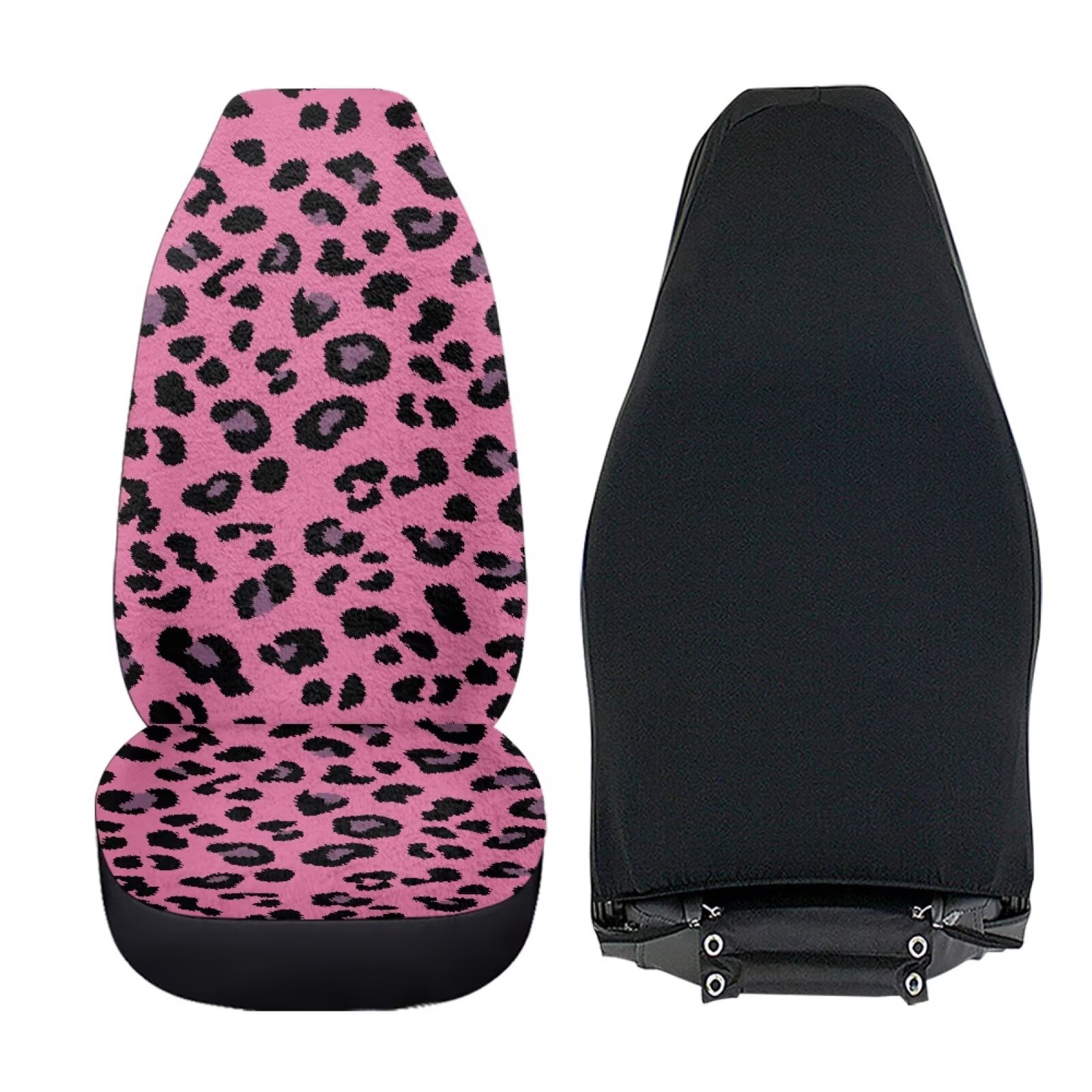 Uorisanigo 2Pcs Automotive Seat Cover, Car Accessories with Pink Cheetah Leopard Print Front Auto Cushion Cover Protect Accessories for Women Men