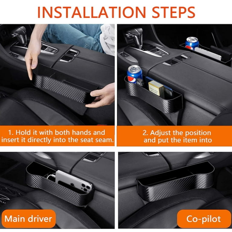 Car Seat Gap Filler Organizer, Multifunctional Seat Gap Storage Box with  Cup Holder, Console Side Extra Pouchs with USB Car Charger, Auto Accessories  for Cellphone Wallet Key (passenger side) 