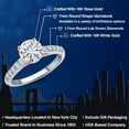 thumbnail image 2 of Gem Stone King 10K White and Rose Gold White Moissanite and Lab Grown Diamond Engagement Ring for Women | 1.40 Cttw | Round 7MM | Gemstone Birthstone | Size 7, 2 of 7