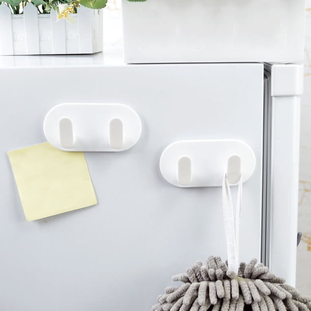 Ganchos magnéticos Lisbinx, diseño adhesivo resistente, sin necesidad de taladrar, solución de almacenamiento versátil, organizador de cocina y baño, uso doméstico contemporáneo, paquete de dos