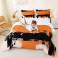 thumbnail image 3 of Homewish Orange Watercolor Ombre Full Size Comforter Sets,Abstract Artwork Bedding Comforter Set,Reversible,3 Pieces,1 Comforter and 2 Pillowcases, 3 of 7