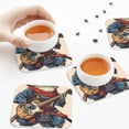 thumbnail image 3 of KLL Drink Coasters Set Square of 4,PU Leather Absorbent Coasters Set Decorative Coffee Cup Coasters Housewarming Gift for Home Decor-Samurai Frog Guitar, 3 of 5