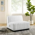 thumbnail image 3 of Modway Conjure Channel Tufted Upholstered Fabric Armless Chair, White, 3 of 3