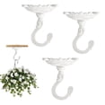 thumbnail image 1 of Sungmor Ganchos de Techo p/ Colgar Plantas, 3 pzs Ganchos de Techo de Hierro Fundido Blanco, Ganchos Deco Antiguos tipo Swag p/ colgar macetero, candelabro, campanilla de viento y linterna colgador, 1 of 8
